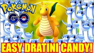 HOW TO GET EASY DRAGONITE IN POKEMON GO DRATINI FARMING [upl. by Adnawuj]