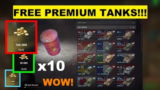 World of Tanks Blitz GIFTS  SHOCK 200K GOLD and BEST TANKS for FREE Opening 10 Metal Barrels [upl. by Spencer]