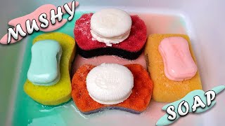 ASMR Mushy Soap Sponge Squeezing 🧼 Creamy Suds ✨ Oddly Satisfying [upl. by Alyworth]