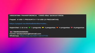 Tarot En Vivo Superchat Transferencia Argentina Paypal y Gratuitas AL FINAL [upl. by Hsivat85]