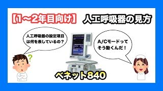 【1〜2年目向き】人工呼吸器の見方 ベネット840の画面を再現して解説します❗ [upl. by Doug]