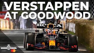 Max Verstappen drives F1 Red Bull RB16B at Goodwood FOS [upl. by Bucher361]