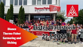 Erster Warnstreik bei Dionex  Thermo Fisher in Germering und Olching [upl. by Annawd]