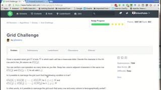 HackerRank  Grid Challenge Solution [upl. by Leanna]