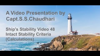 Ship Stability Video 48 Intact Stability Criteria Calculation [upl. by Blight922]