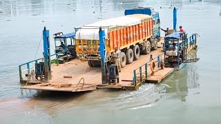 quotUnprecedented Feat Ashok Leyland Load Balu Truck Successfully Crosses River with Vesselquot [upl. by Ayaladnot678]