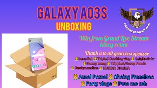 UNBOXING SAMSUNG GALAXY AO3S [upl. by Delaney]