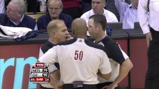 Devin Harris Flagrant2 foul on Jamario Moon NJNCLE 121509 [upl. by Tray]