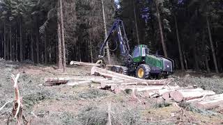 John deere 1470g harvester in big timber [upl. by Hervey]