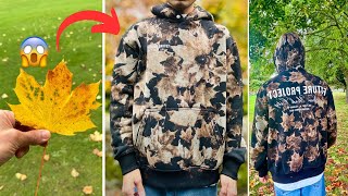 How to print in hoodie or this using plants  DIY fashion hacks  Eco printing ideas [upl. by Wildee]