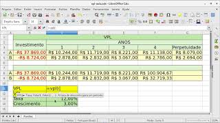 VPL com taxa de crescimento na perpetuidade [upl. by Jodi]