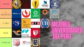 MEJORES Y PEORES UNIVERSIDADES DE LIMA 🥺📚 TIER LIST [upl. by Annavas]