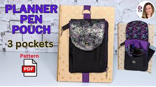 DIY Planner Pen Pouch Notebook pen holder [upl. by Kired983]