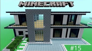 Minecraft build a large modern house with a pool 15🔥 [upl. by Franciska]