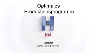 Optimales Produktionsprogramm [upl. by Marci792]