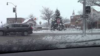 Michigan Winter Snow Storm Alpena Michigan Weather 2019 Dog Jumps On Trampoline And Driving [upl. by Lledniw330]