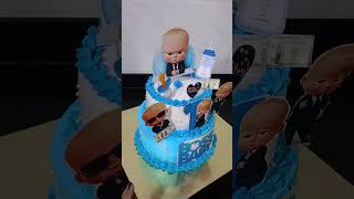 Boss baby theme cakeTwo Tier cake1st birthday boys kids favorite birthday Boss Baby Theme Cake [upl. by Reisfield]