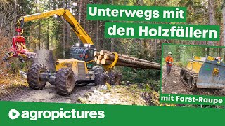 Holzfäller Doku mit GJForst  Highlander Harvester und Alther Forstraupe bei der Holzernte [upl. by Tatiania]