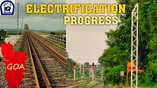 Konkan railway Electrification progress in Goa Latest update  Karmali railway station  August 2020 [upl. by Ellehcrad]