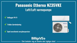 Panasonic Varmepumpe LuftLuft Etherea NZ35VKE  73 kW  132182 m²  EAN 5709620285198 [upl. by Odanref]