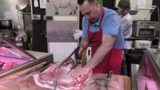 Great Meat Cutting Skills London Butchers on the Street Markets Street Food [upl. by Yrroc962]