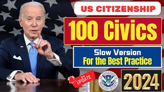 2024 EASY Answer USCIS Official 100 Civics Questions amp Answers for US Citizenship Interview 2024 [upl. by Aldredge]