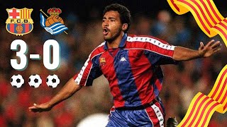 ROMÁRIOs LEGENDARY DEBUT WITH FC BARCELONA 🇧🇷 HATTRICK vs REAL SOCIEDAD ⚽️⚽️⚽️ [upl. by Aelahc]