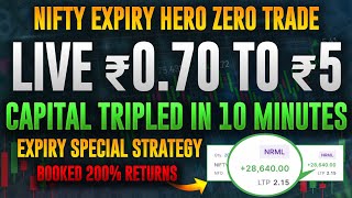 070₹ TO 5₹ Nifty expiry live hero zero trade using this special strategy [upl. by Ccasi]