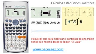 Calculadoras CASIO cálculos con matrices [upl. by Kaazi]