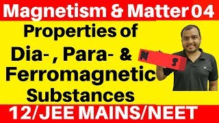 Magnetism and Matter 04  Properties of Dia  Para amp Ferromagnetic Substances  Curies Law JEENEET [upl. by Davin]