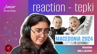 REACTION • Ana amp Aleksej  Marathon Junior Eurovision 2024 🇲🇰 North Macedonia [upl. by Enila]