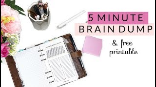 5 Minute Brain Dump amp Free Printable [upl. by Neztnaj]