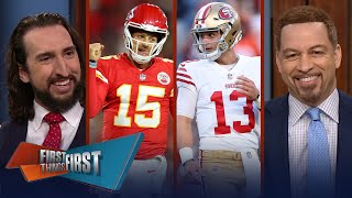 Chiefs vs 49ers Super Bowl preview Mahomes masterpiece or Purdy A Game  NFL  FIRST THINGS FIRST [upl. by Nalek473]