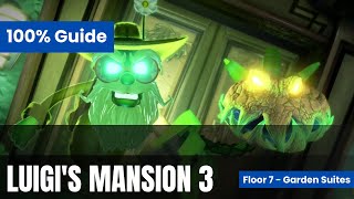 Luigis Mansion 3  Floor F7 Garden Suites  100 Walkthrough [upl. by Leahciam]