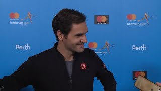 Roger Federer press conference RR  Mastercard Hopman Cup 2019 [upl. by Luapnhoj]