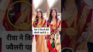 Riva Arora Spotted in heavy jewellery with saree at temple [upl. by Lally592]