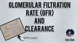 GFR  Determinants of GFR  CLEARANCE  Renal Physiology [upl. by Ladew480]