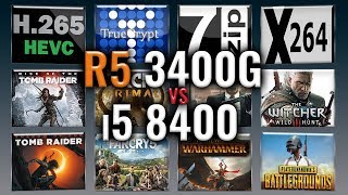 Ryzen 5 3400G vs i5 8400 Benchmarks  Test Review  Comparison  Gaming  13 Tests [upl. by Callean]