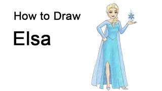 How to Draw Elsa full body from Frozen [upl. by Schwartz]