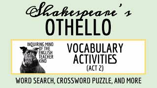 Shakespeares Othello Vocabulary Games for High School Act 2 [upl. by Ardnazxela]