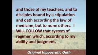 Hippocratic Oath Original  Hear the Full Text [upl. by Eiramanad]