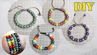 Jak Zrobić Bransoletkę Kwiatki z Koralików  DIY Tutorial  Flowers Bracelet [upl. by Eyoj238]