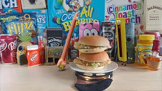 SpongeBob and Patrick  ASMR Mukbang  Burgers amp Fries [upl. by Tammie]