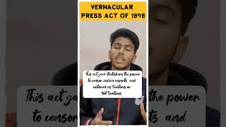 Vernacular Press Act l Print Culture and Modern World l Class 10 History youtubeshortsviralshort [upl. by Anadal]