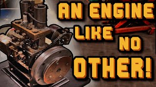 RARE Antique Homebuilt Two Cylinder Opposed Piston Engine WILL IT RUN [upl. by Elleoj]