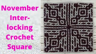 November Interlocking Crochet Square  Interlocking Crochet Blanket Square [upl. by Neehsas]