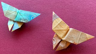 Geldscheine falten Schmetterling Geld falten Hochzeit Origami Schmetterlinge als Geldgeschenke 🦋 [upl. by Babby]