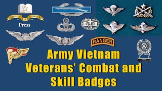 Army Airborne Ranger Marksmanship Aviator Aircrew Combat Infantry amp Medical Badges in Vietnam [upl. by Puglia201]