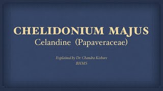 Chelidonium Majus  Allen’s Keynotes  Well Explained [upl. by Asirehc]