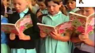 1980s UK Village School Assembly Children Sign Hymns Archive Footage [upl. by Adrian]